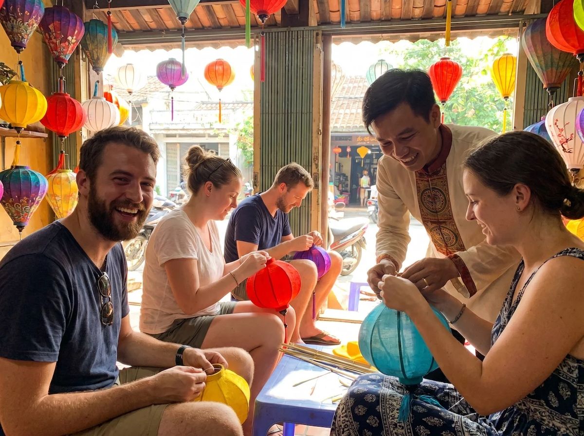 Hoi An Lantern Workshop and Evening Boat on the Thu Bon