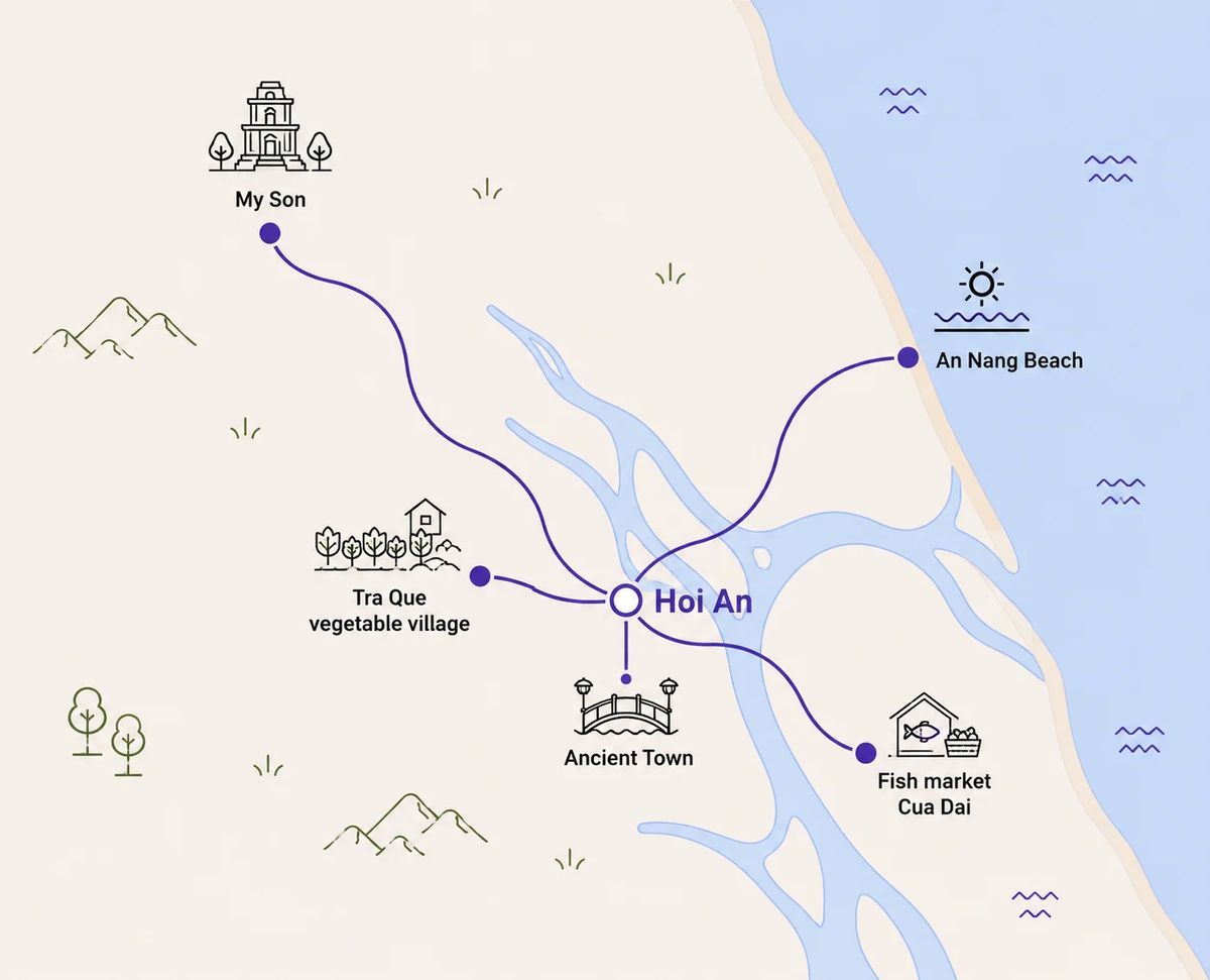 Mapa trasy – Hoi An Ancient Town Experience