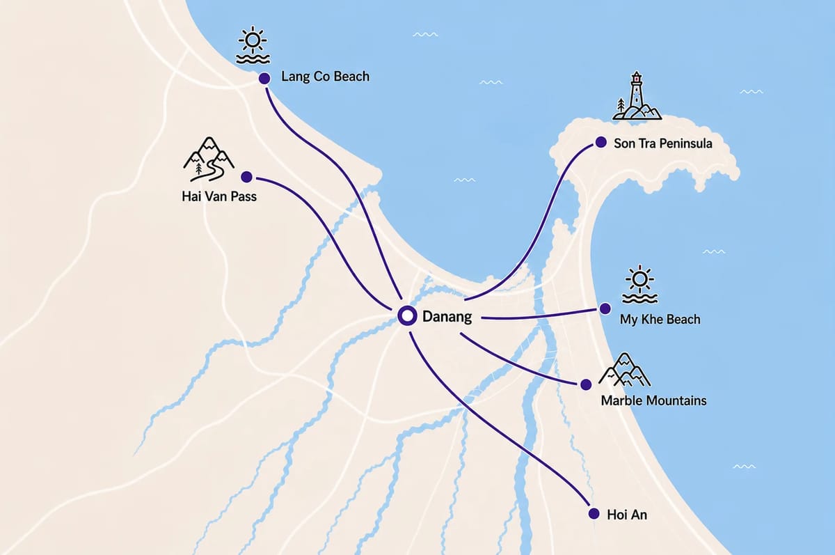 Mapa trasy – Da Nang Adventure & Culture