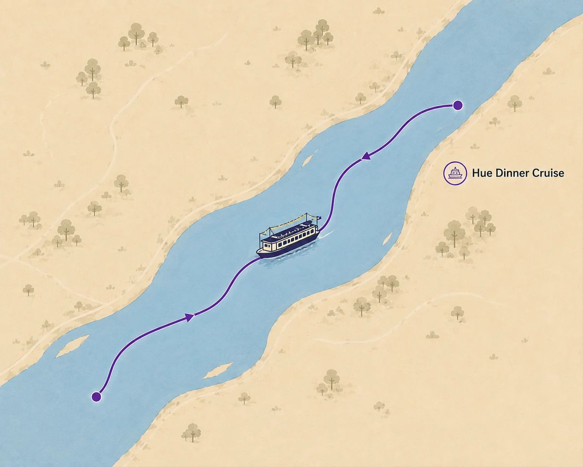 Mapa trasy – Hue Perfume River Dinner Cruise and Folk Music