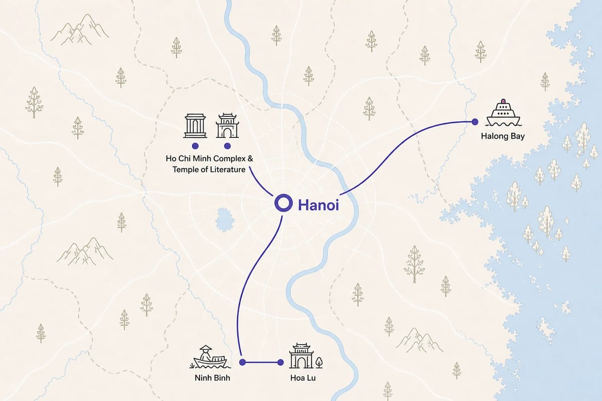 Mapa trasy – Hanoi Heritage Discovery