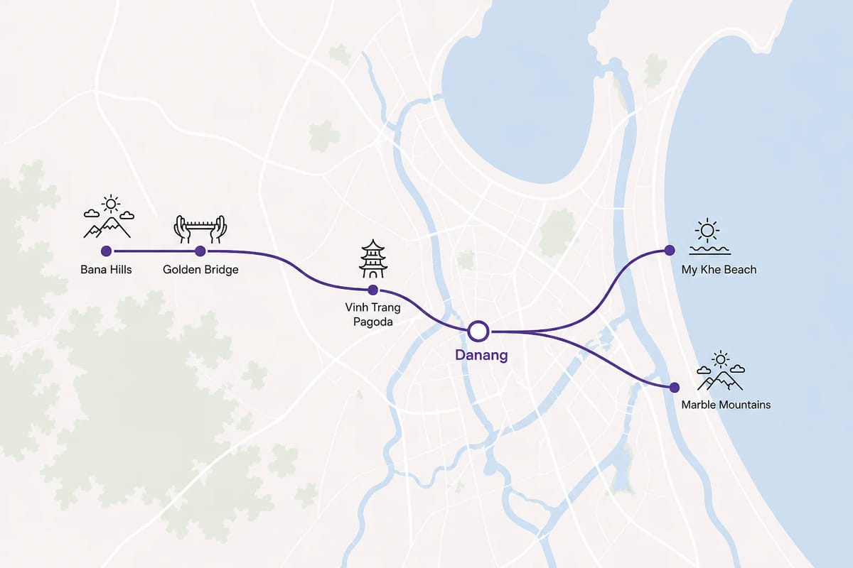 Mapa trasy – Da Nang Beach Escape