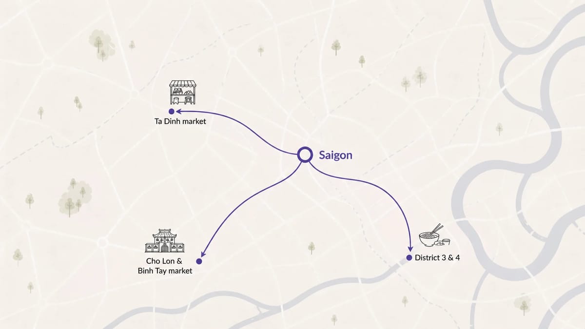 Mapa trasy – Saigon Food & Culture